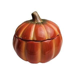 Vintage “A Gift From FTD” Ceramic Orange Pumpkin Halloween